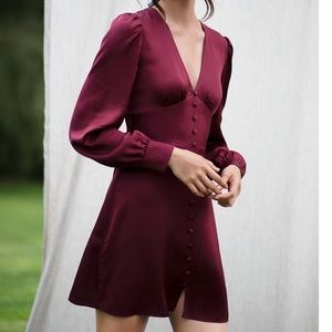 TVF for DVF Cinnamon Satin Mini Dress